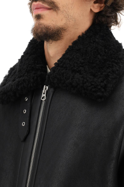 Shop Acne Studios Shearling Jacket In Black