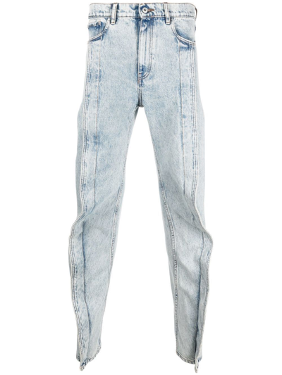 Shop Y/project Slim Banana Jeans In Blue