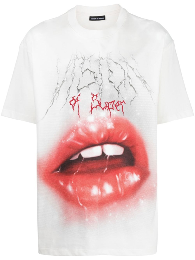 Shop Vision Of Super Graphic Print T-shirt In White