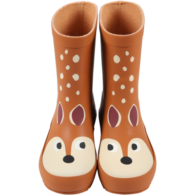 Shop Stella Mccartney Brown Rain Boots For Kids