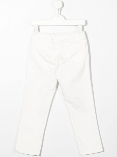 Shop Fay Bianco Cotton Trousers