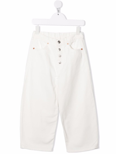 Shop Maison Margiela White Cotton Jeans In Bianco