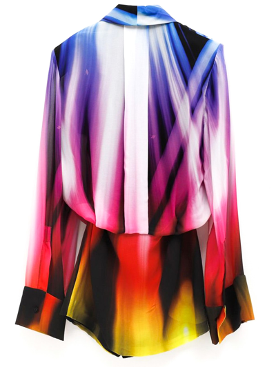 Shop Attico Margot Mini Dress In Multicolor Georgette In Fantasia