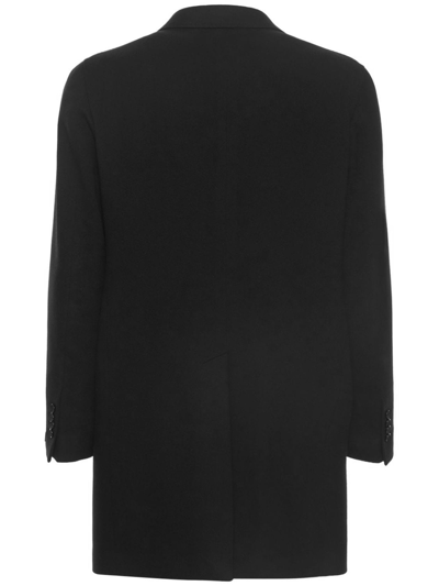 Shop Tagliatore Black Single Breasted Wool Coat In Nero