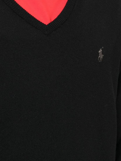 Shop Ralph Lauren Black Wool Jumper In Nero