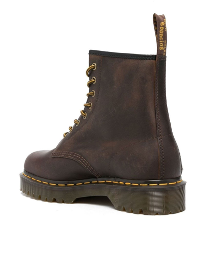 Shop Dr. Martens' Brown Calf Leather Ankle Boots In Marrone