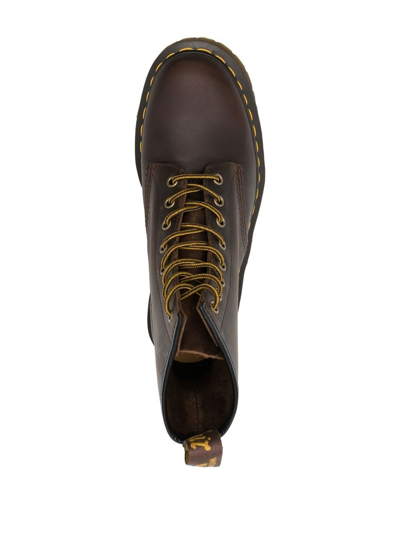 Shop Dr. Martens' Brown Calf Leather Ankle Boots In Marrone
