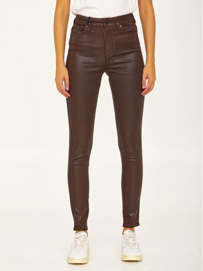 Shop Paige Hoxton Skinny Jeans In Brown