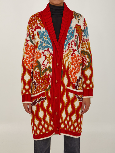 Shop Etro Embroidered Cardigan In White