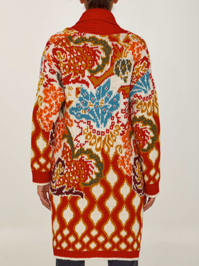 Shop Etro Embroidered Cardigan In White