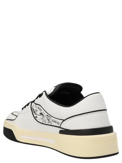Shop Dolce & Gabbana Logo Print Sneakers In White/black
