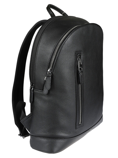 Michael Kors Hudson Slim Leather Backpack In Black