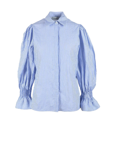 Shop Aglini Womens White / Blue Shirt