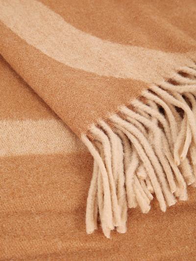Knotted monogram wool silk blanket scarf brown – TOTEME
