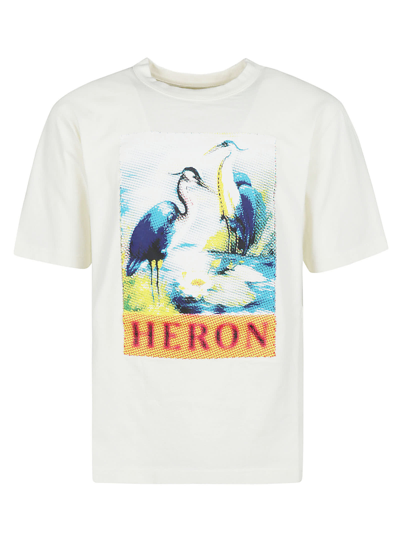 Shop Heron Preston Halftone Heron T-shirt In White Navy Blue