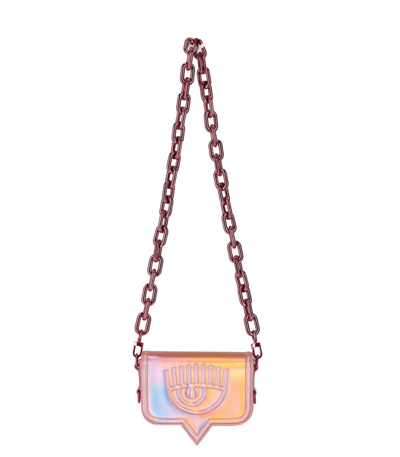Shop Chiara Ferragni Eyelike Mirror Small Pink Crossbody Bag In Rosa