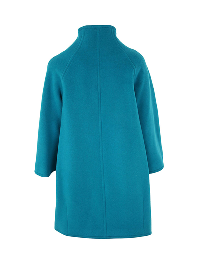 Shop Gianluca Capannolo Vivien Coat With Zip In Turquoise