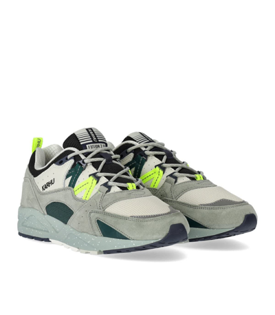 Shop Karhu Fusion 2.0 Grey Green Sneaker In Grigio