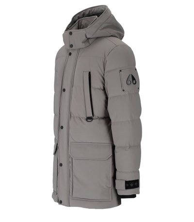 Shop Moose Knuckles Valleyfield 2 Grey Hooded Down Jacket In Grigio