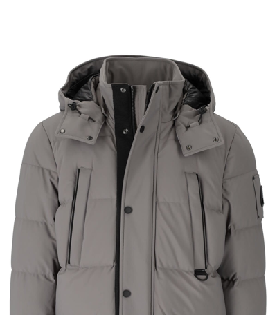 Shop Moose Knuckles Valleyfield 2 Grey Hooded Down Jacket In Grigio