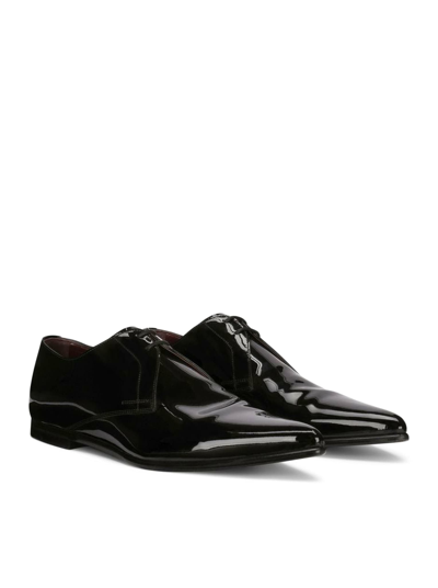 Shop Dolce & Gabbana Derby Paint Shoes In Black