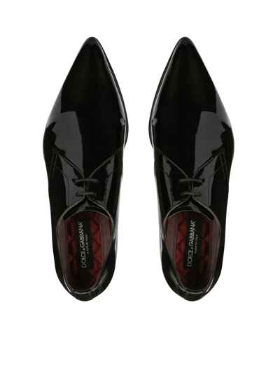 Shop Dolce & Gabbana Derby Paint Shoes In Black