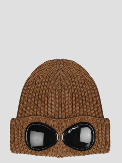 Shop C.p. Company Goggle Beanie In Brown