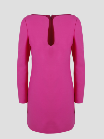 Shop Valentino Crepe Couture Mini Dress In Pink & Purple