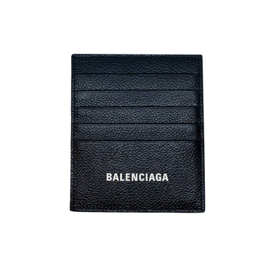 Shop Balenciaga Logo Card Holder In Black