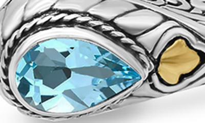 Devata Two-tone Topaz Cuff Bracelet In Silver/gold/blue