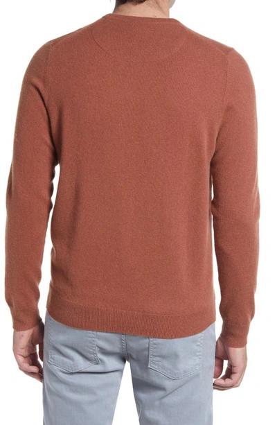 Nordstrom V-neck Cashmere Sweater In Rust Argan Oil