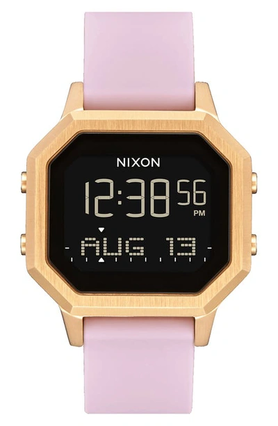 Shop Nixon Siren Digital Watch, 36mm In Light Gold / Mauve