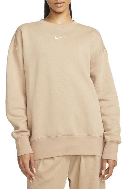 Shop Nike Sportswear Phoenix Sweatshirt In Hemp/ Sail