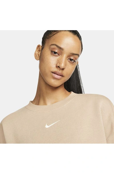Shop Nike Sportswear Phoenix Sweatshirt In Hemp/ Sail