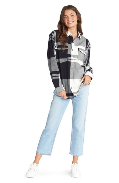Shop Roxy Let It Go Relaxed Fit Cotton Flannel Shirt In Anthracite Checkin In