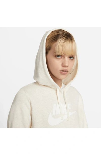 Shop Nike Sportswear Club Fleece Hoodie In Oatmeal Heather/ White