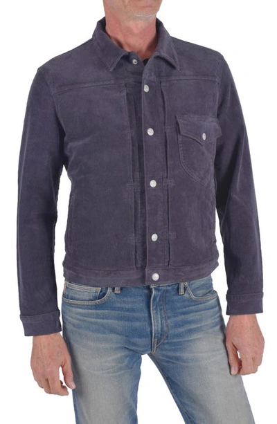 Shop Kato The Blade Stretch Corduroy Jacket In Charcoal