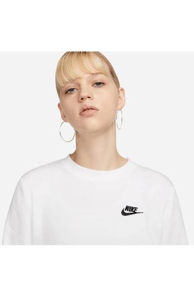Shop Nike Sportswear Club Fleece Crewneck Sweatshirt In White/ Black