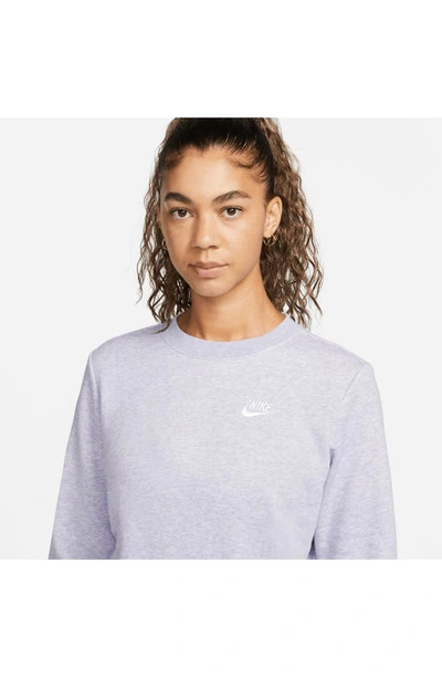 Shop Nike Sportswear Club Fleece Crewneck Sweatshirt In Light Thistle/ Heather/ White