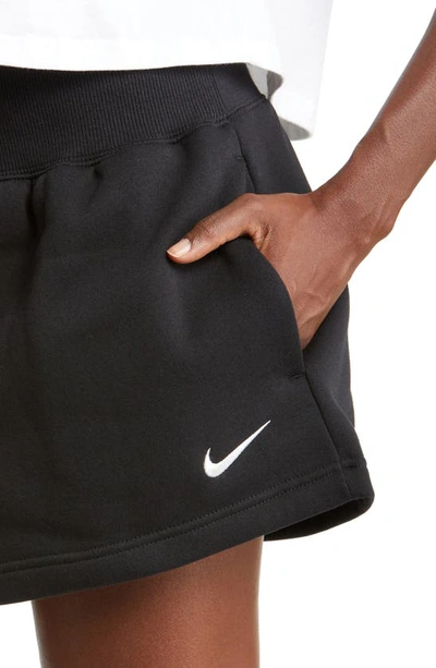 Shop Nike Phoenix Fleece Knit Shorts In 010 Black/sail