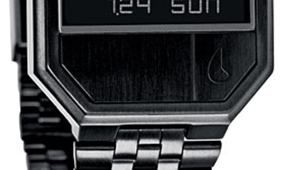 Shop Nixon Rerun Digital Bracelet Watch, 39mm In Black/ Black