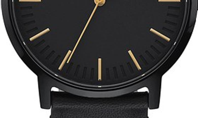 Nixon Porter Leather Watch - All Black/Gold