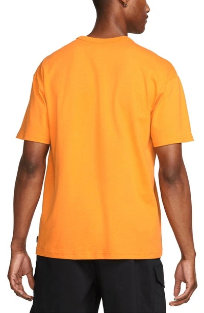 Shop Nike Premium Essential Cotton T-shirt In Kumquat/ Black