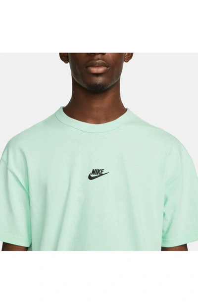 Shop Nike Premium Essential Cotton T-shirt In Mint Foam/ Black