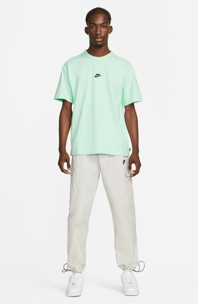 Shop Nike Premium Essential Cotton T-shirt In Mint Foam/ Black