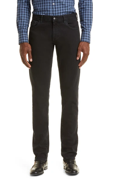 Shop Canali Overdye Slim Fit Jeans In Black