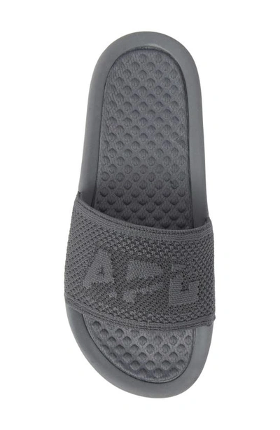 Shop Apl Athletic Propulsion Labs Big Logo Techloom Knit Sport Slide In Cosmic Grey