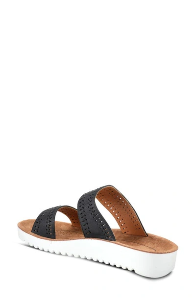 Flexus By Spring Step Bayshore Crystal Cutout Slide Sandal In Black