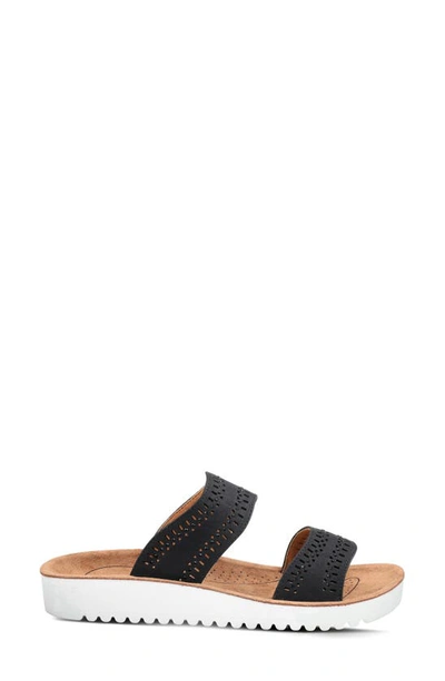 Flexus By Spring Step Bayshore Crystal Cutout Slide Sandal In Black
