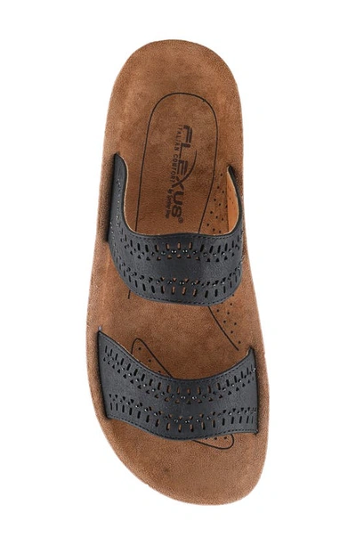 Flexus By Spring Step Bayshore Crystal Cutout Slide Sandal In Black